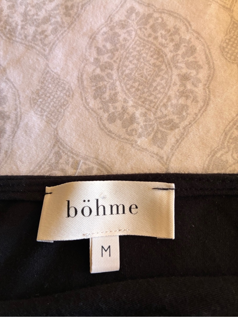 Böhme Black Long Sleeve T-Shirt with Neckline Cutout Detail 
Size Medium - Picture 5 of 6